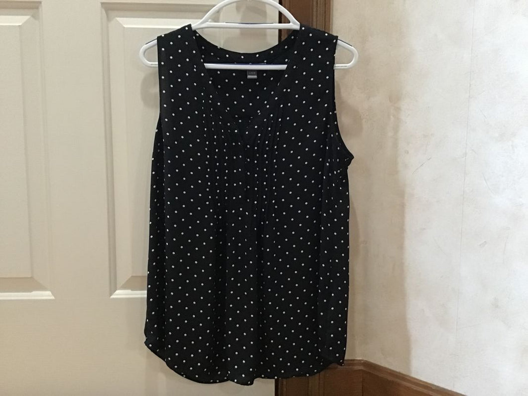 A Pea In The Pod Black/White Polka Dot Top Size Lg Black/White Polka Dot Top/Blouse Women's Large 12-14