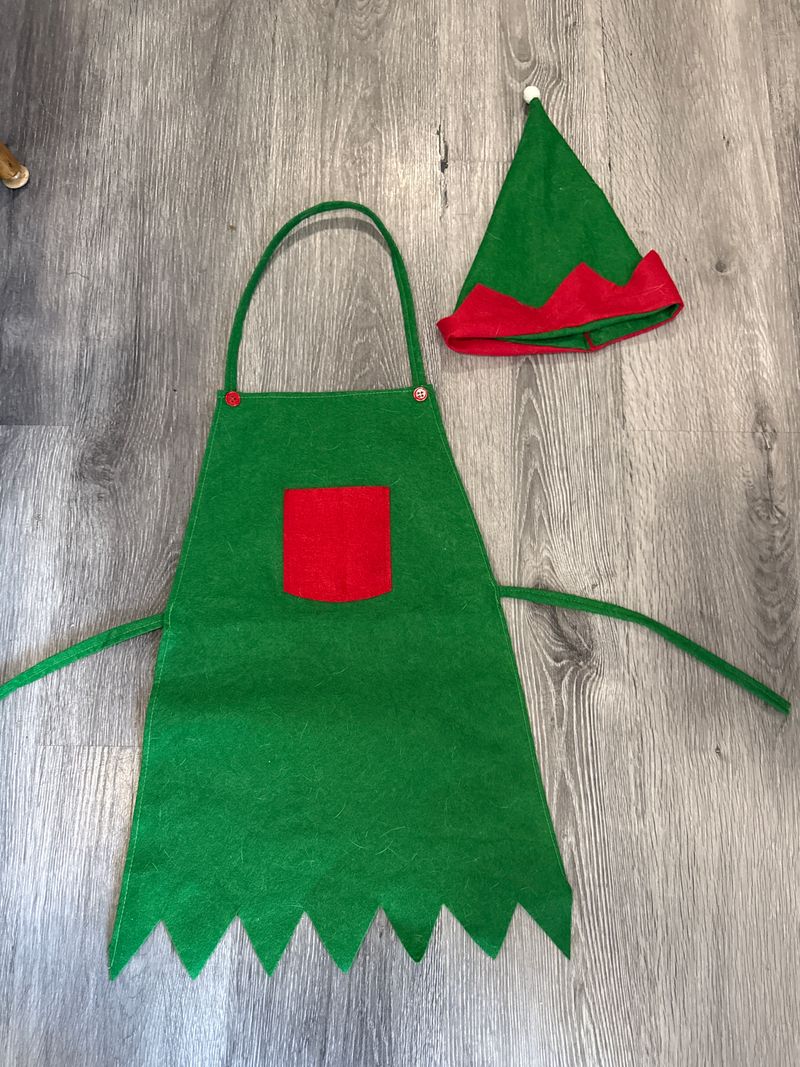 Christmas Elf Elf Apron and Hat 2T