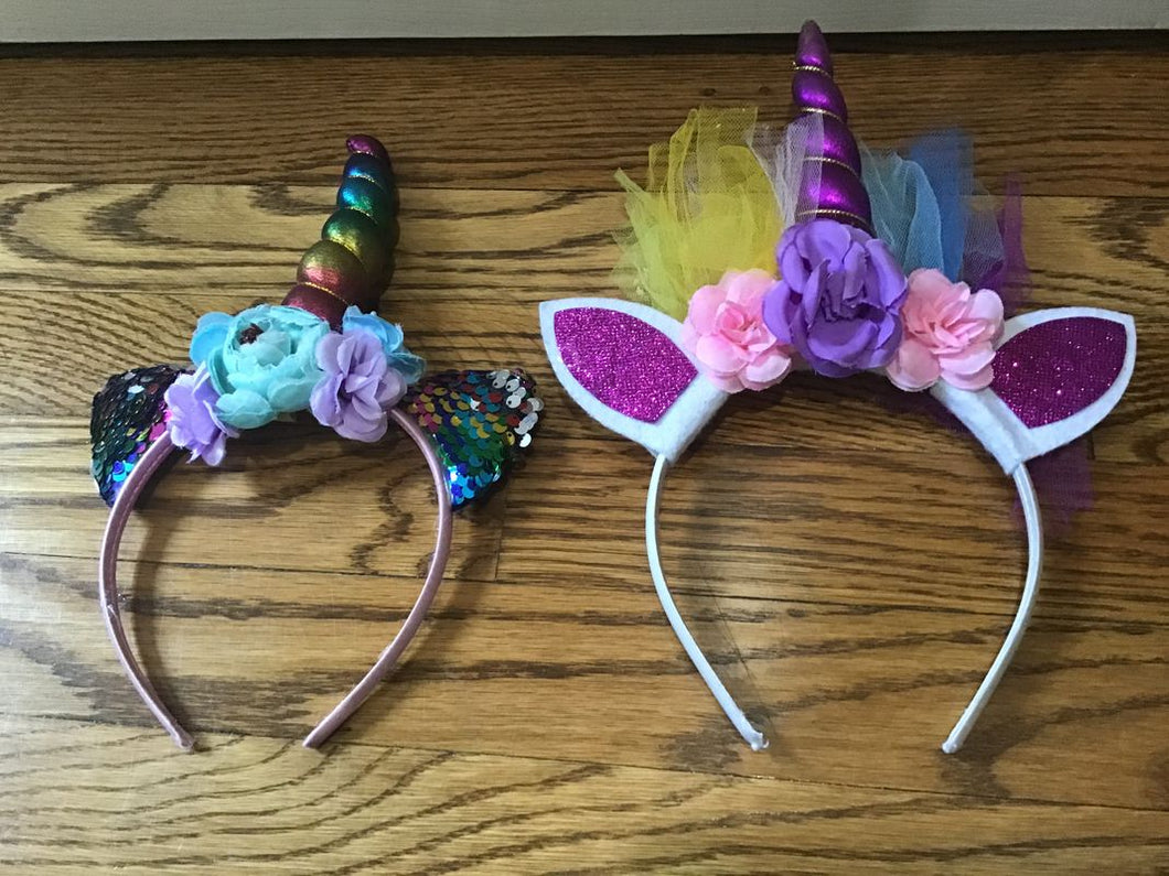 2 Unicorn Headbands 2 Unicorn Headbands 5T