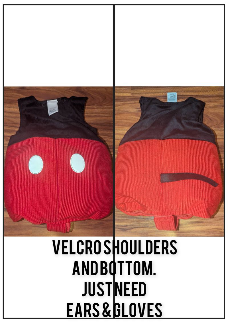 Disney store Mickey mouse stuffed body costume 12-18 month. Velcro shoulders and bottom 12 Months