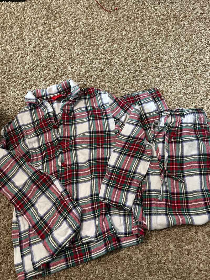 Macys Christmas plaid pjs. Long sleeve and pants Men's - S