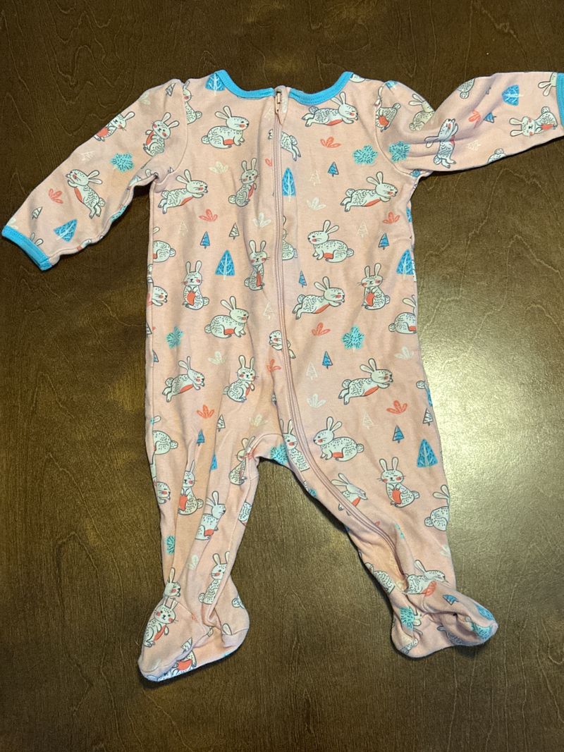 6-9 month pink bunny forest sleeper with zipper 6-9 month pink bunny forest sleeper with zipper 6 Months