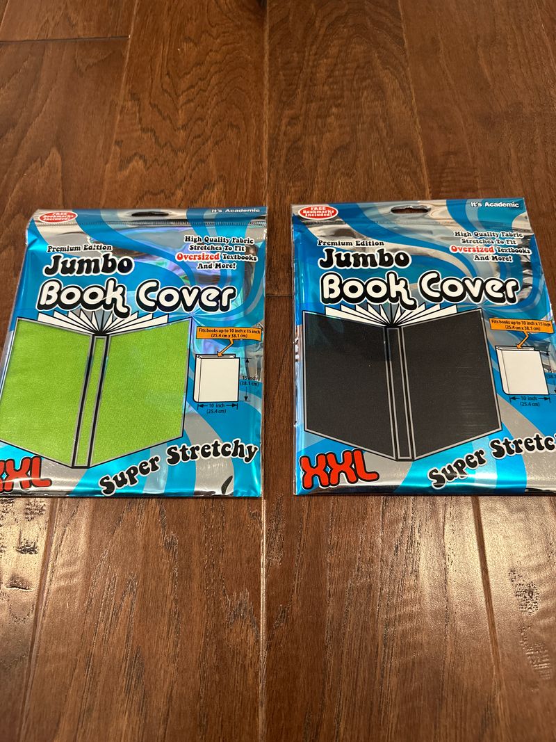 2 Jumbo book covers Black and green