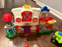 Load image into Gallery viewer, Fisher Price Little People Barn &amp; Tractor w/sounds 2 farmers, horse, pig, cow, chicken, sheep Figures and Animals
