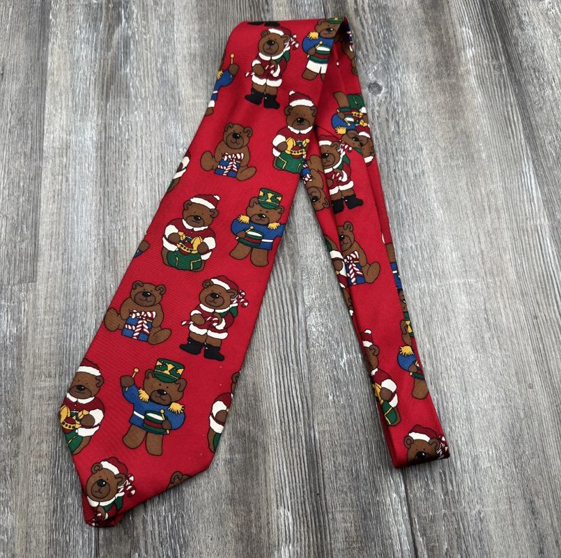 Tie Christmas Save the Children Christmas Bears Men's 100% Silk Tie 4