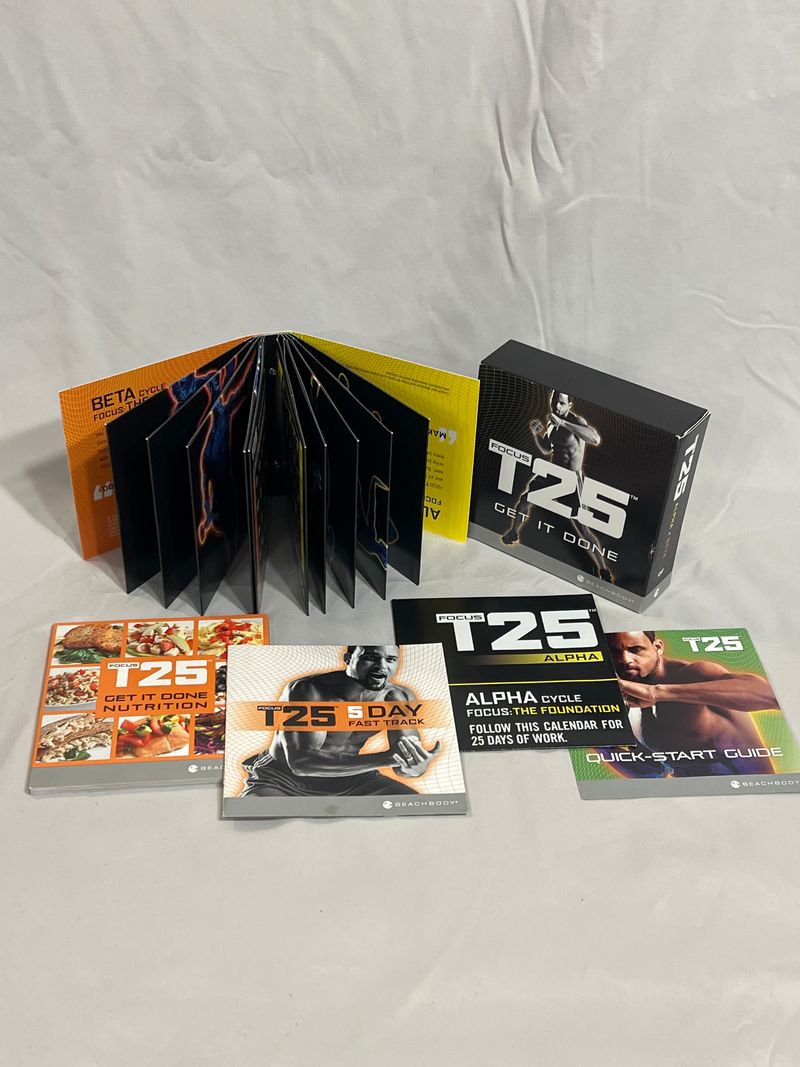 Beachbody Focus T25 Alpha & Beta workout programs Full DVD program of both A&B, nutrition guide, instructions