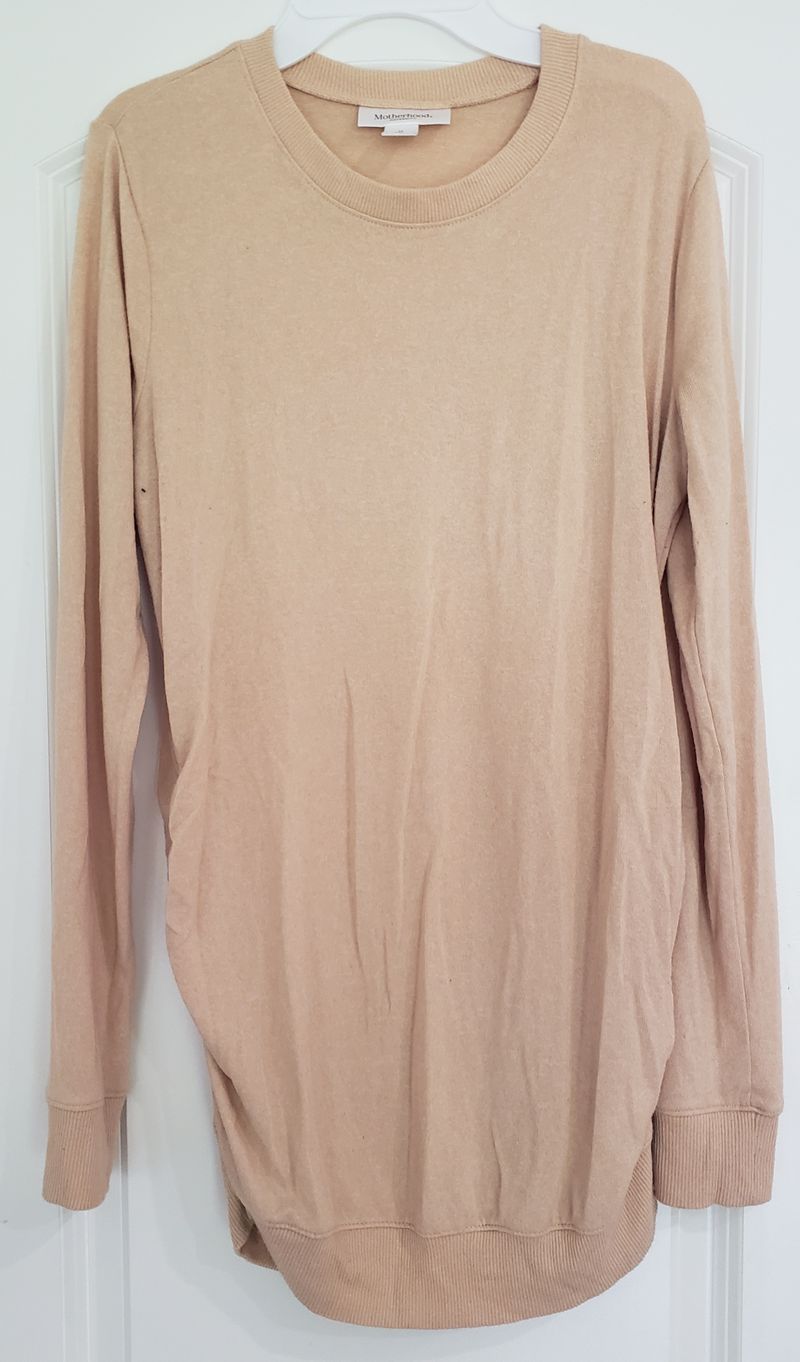 Motherhood Maternity tan long sleeve sweater  Women's Med 8-10