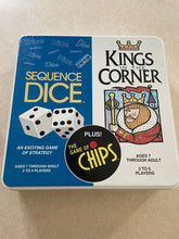 Load image into Gallery viewer, 3 games inside one tin case. Great games All pieces and parts for each game in separated envelopes w instr
