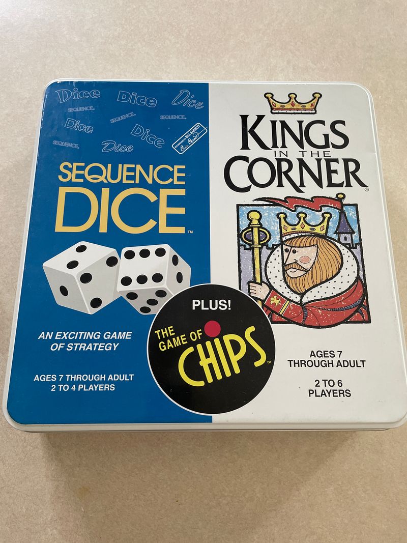 3 games inside one tin case. Great games All pieces and parts for each game in separated envelopes w instr