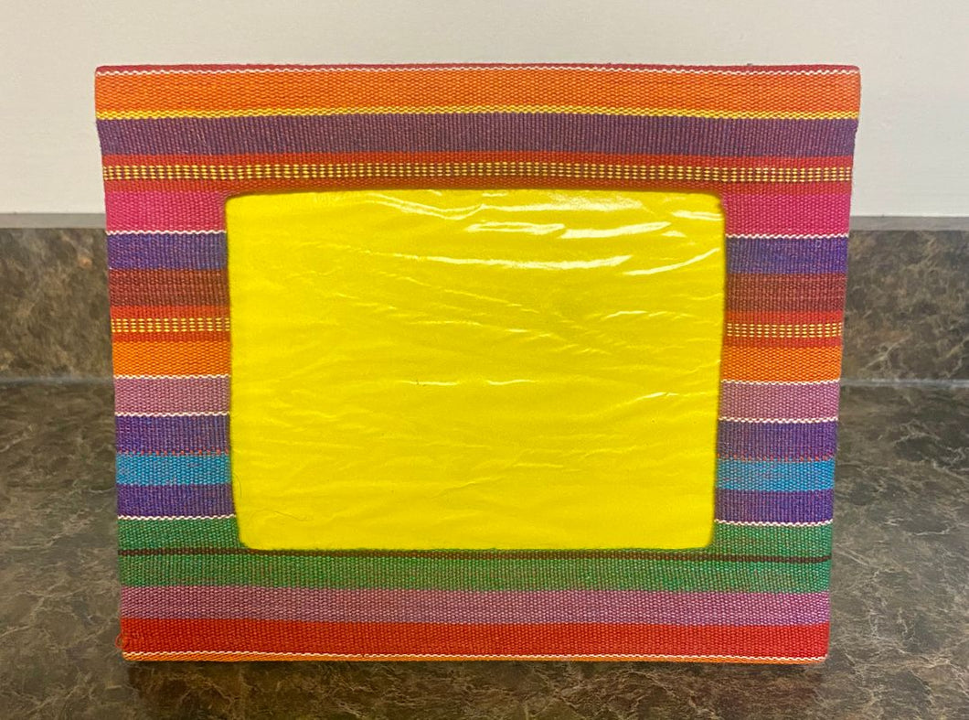 4x6 Multi-colored Fabric Picture Frame Authentic, from Guatemala, there is not a front picture guard