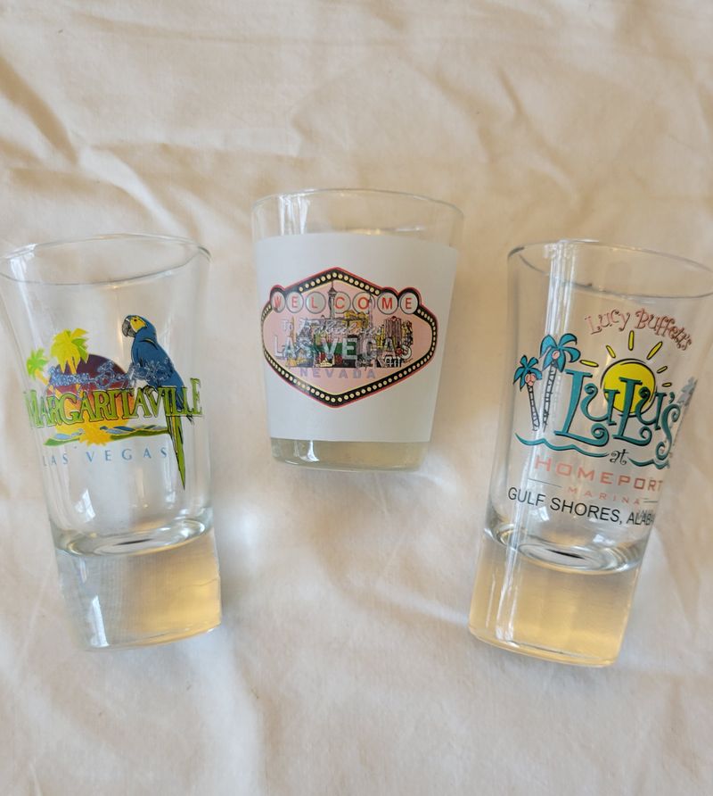 3 shot glasses Margaritaville Las Vegas and lulus