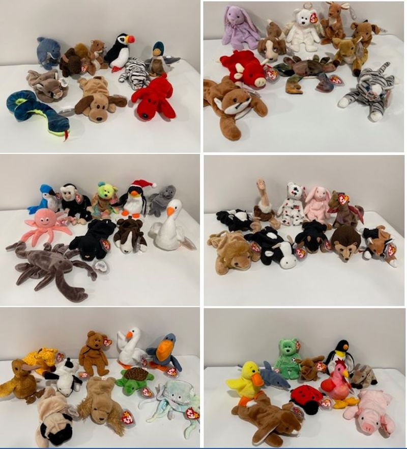 117 Beanie Babies with Tag Protectors - Like New 117 Beanie Babies with Tag Protectors - Like New Plush Toys