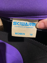 Load image into Gallery viewer, Womens size 10 short wetsuit Purple and black
