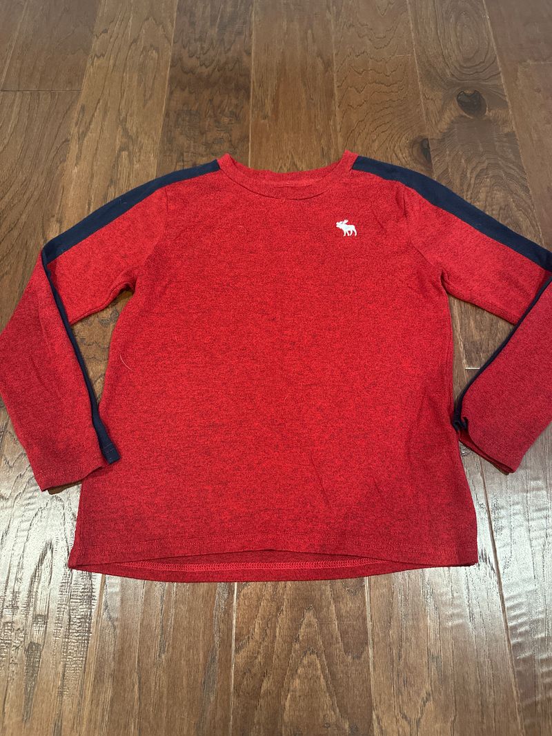 Abercrombie red and navy long sleeve  9