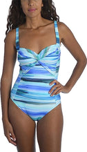 Load image into Gallery viewer, La Blanca NWT Twist Front One Piece Swimsuit, Pacific Blue//Ocean Tides Women&#39;s - XL
