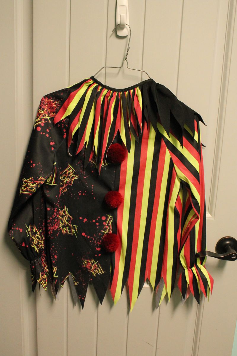 Spirit Halloween Glow in the dark clown top with scarf 10