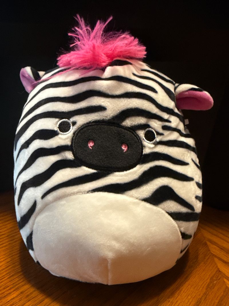 Squishmallow Tracy- Zebra 8 in Color: black/white/pink -No Tag Plush Toys