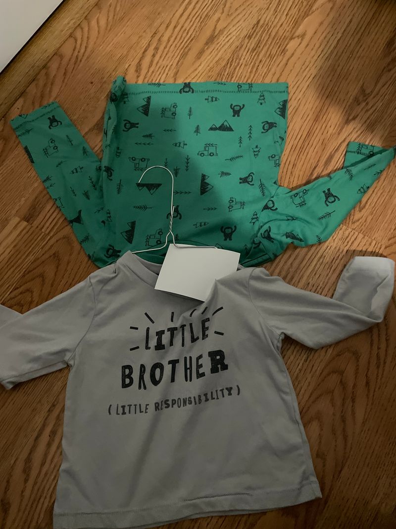 Falls Creek 2 long sleeve little brother and green shirt 12 Months