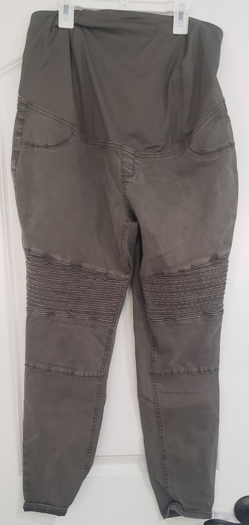 Isabel Maternity olive green straight leg jeans  Women's Large 12-14