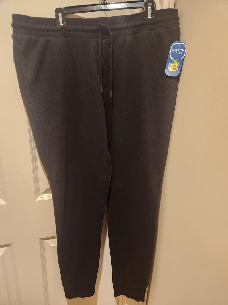 MTA sport Fleece blk pants, new Men's - XL