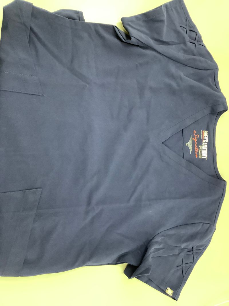 Greys Anatomy Good condition Navy scrub top with design in sleeves, M Women's - M