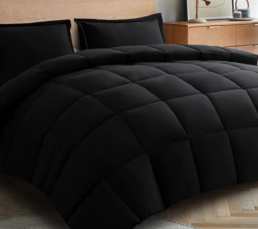Black 3 Piece Comforter Set  King