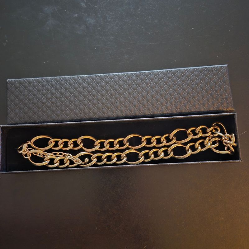 24k Gold Plated Chain Link Necklace NIB