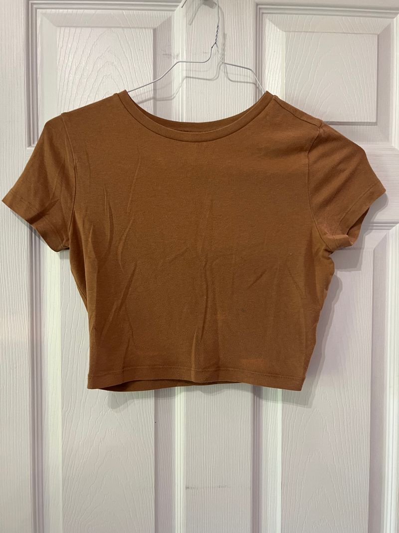 Wild Fable size S, brown cap sleeve crop top SMR Women's - S