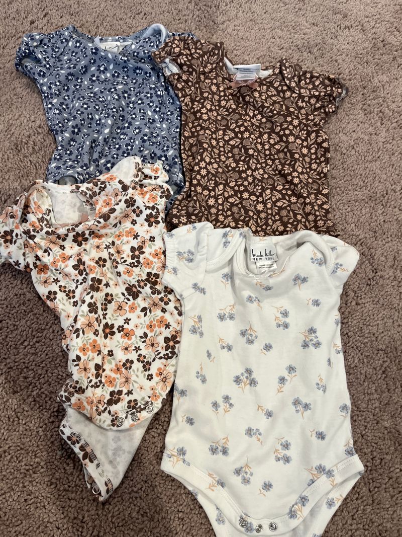 Nicole miller Four floral onesies 6 Months