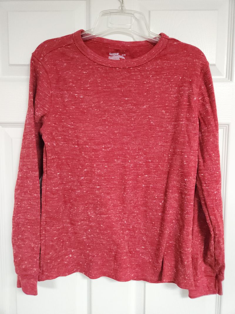 Cat & Jack Red thermal shirt 14