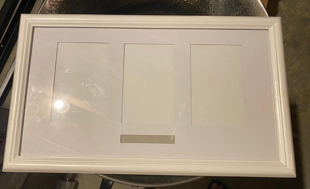 White Frame 10 x 20 inches Holds 3 4x6 photos