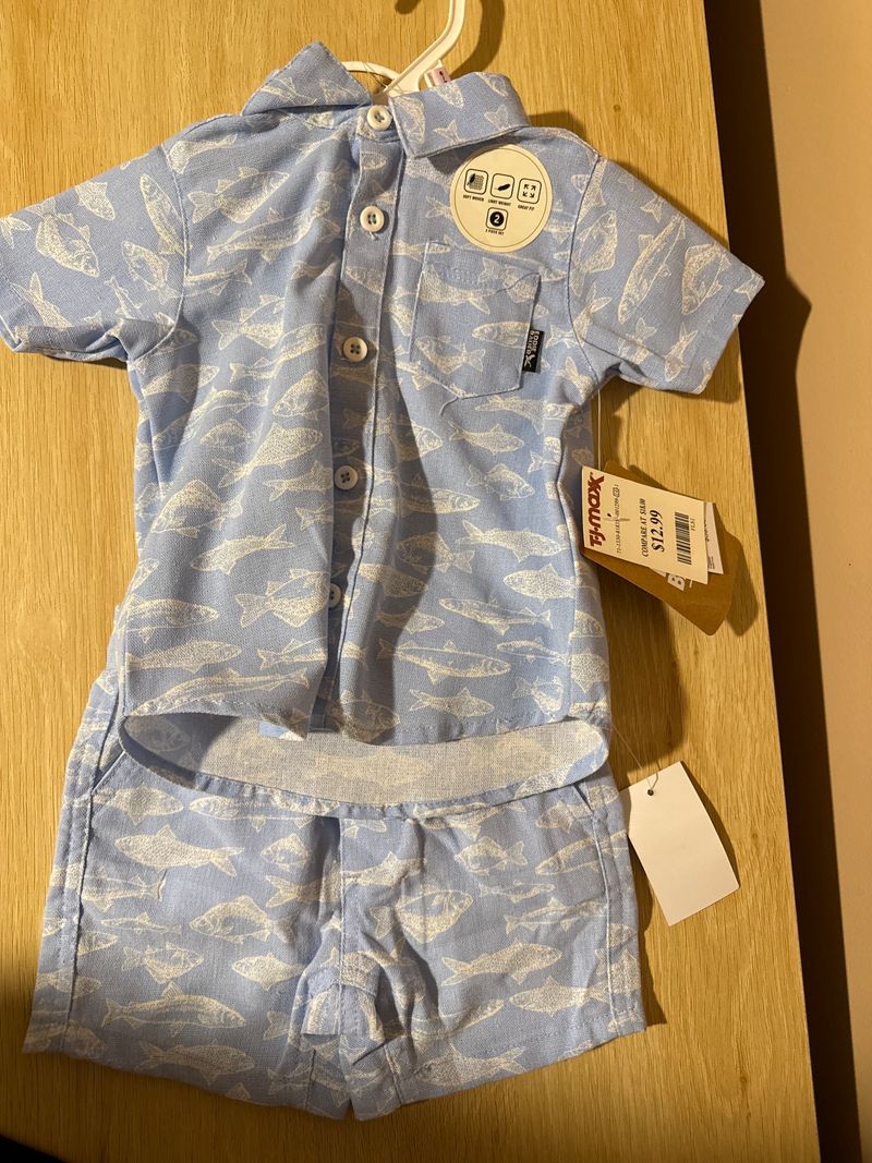 Eddie Bauer NWT blue fish outfit 6 Months