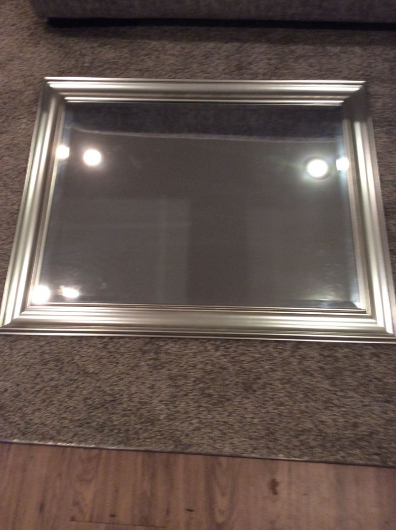 33x27 mirror w/silver frame Mirror w/silver frame
