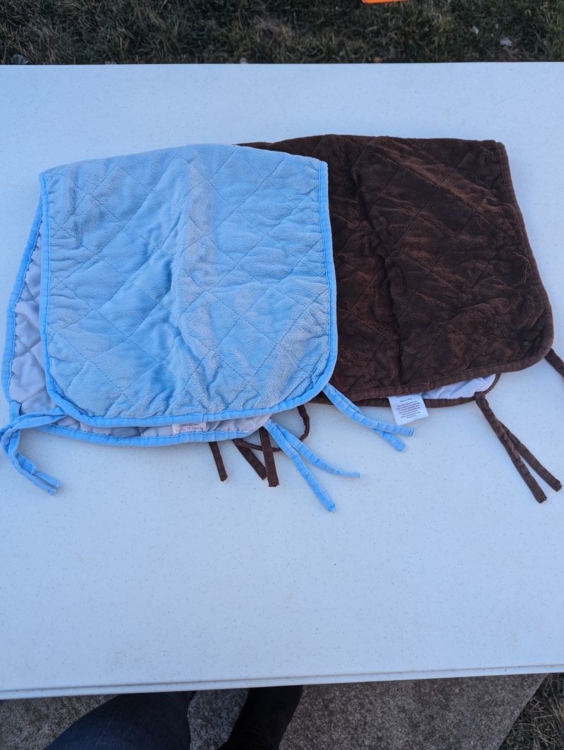 Koala baby, mattress savers Blue and brown minky material mattress savers Crib