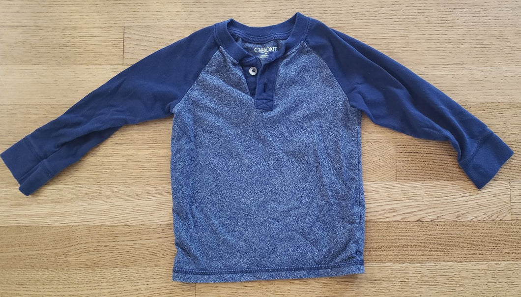 2T Cherokee long sleeve blue heathered shirt  2T