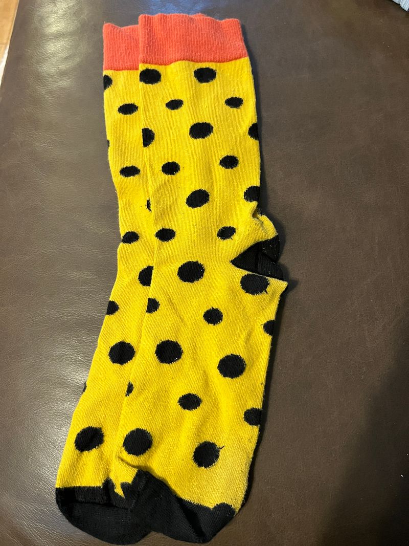 Yellow polka dot socks  Men's - L