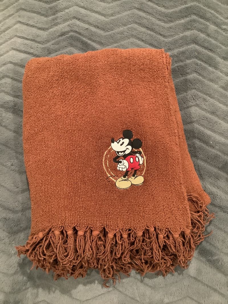 Disney Brown with embroidered Mickey Mouse blanket Blanket