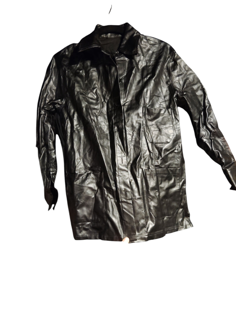 Gently used black leather a like jacket  Women's - L