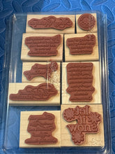 Load image into Gallery viewer, Stampin Up NIB-9 Stampin Up Christmas message stamps
