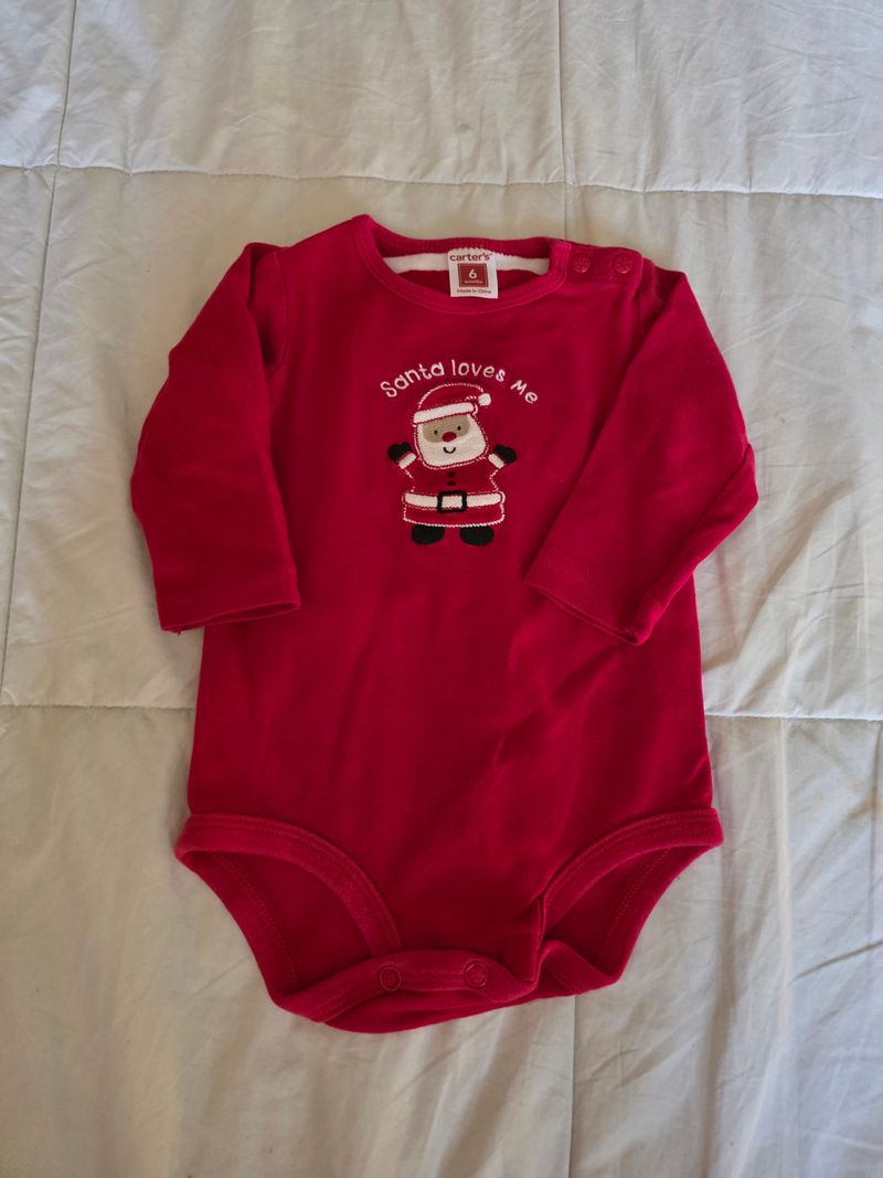 Carter's 6m carters red Santa clause Christmas onesie 6 Months