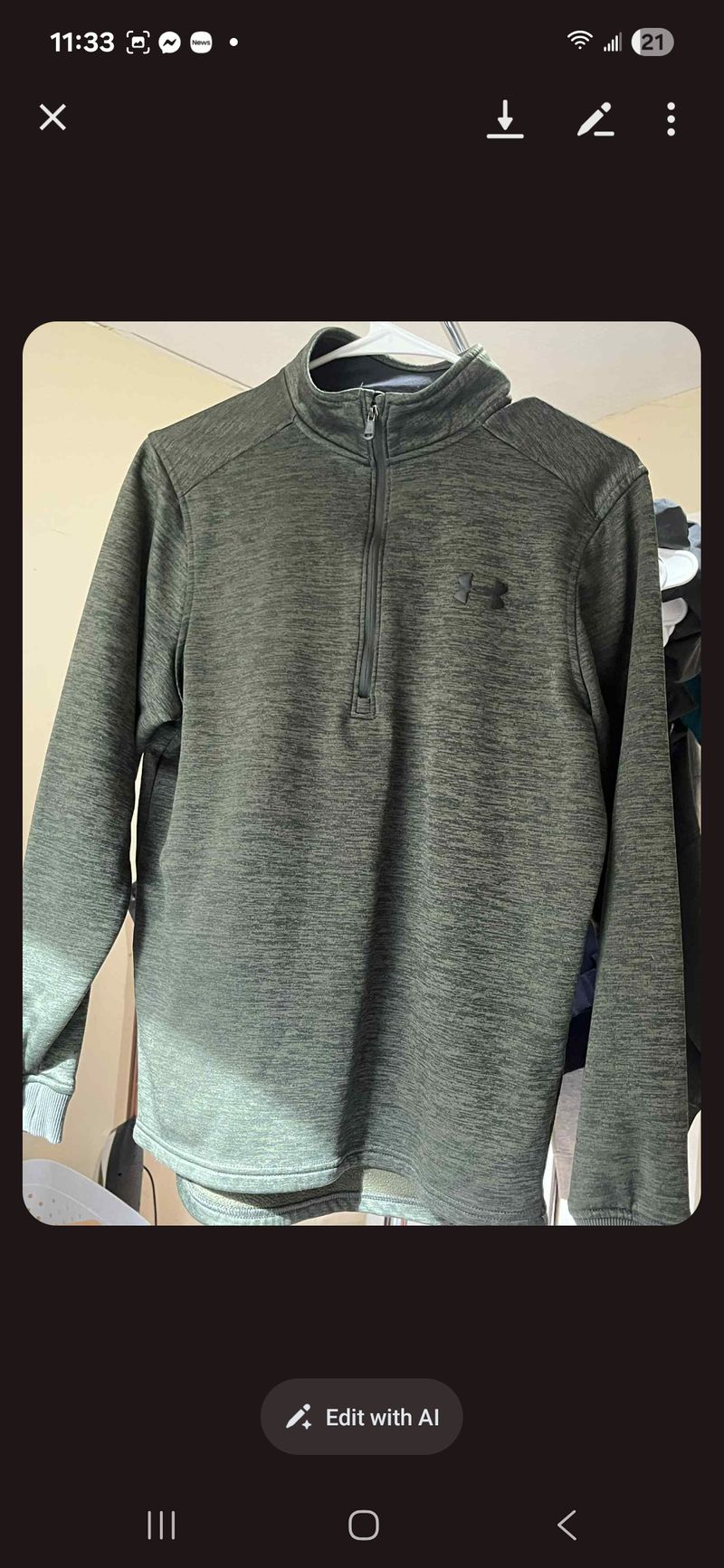 Under Armor Like new boys Under Armor quarter zipped  pullover 7