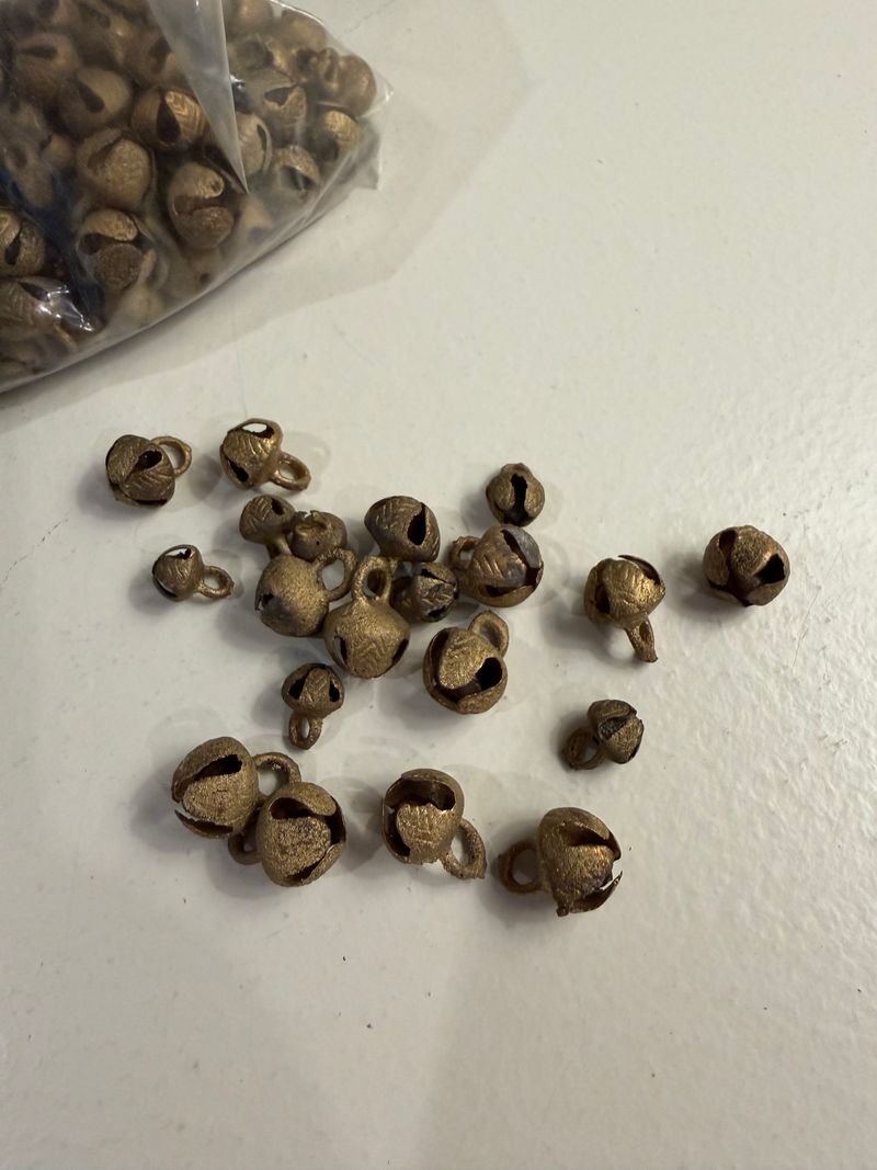 Jingle Bells - Unique!  Small, make into necklace Mini Antique Brass finish