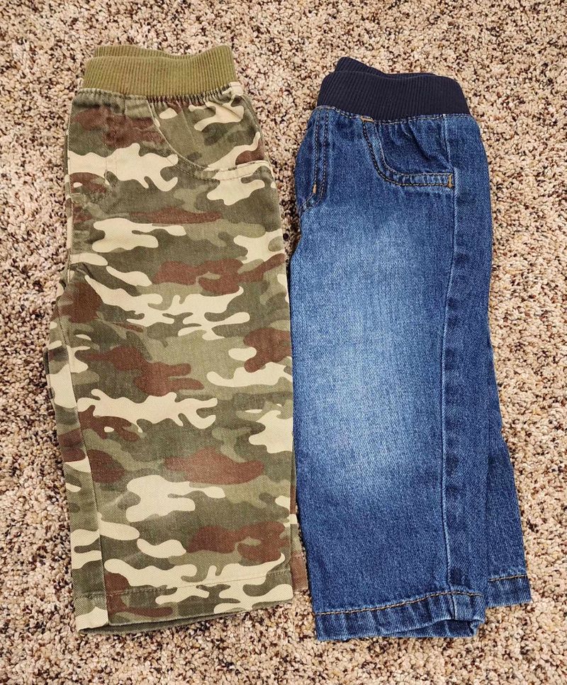 12 mo. Thin jeans. Jean & camo  12 Months