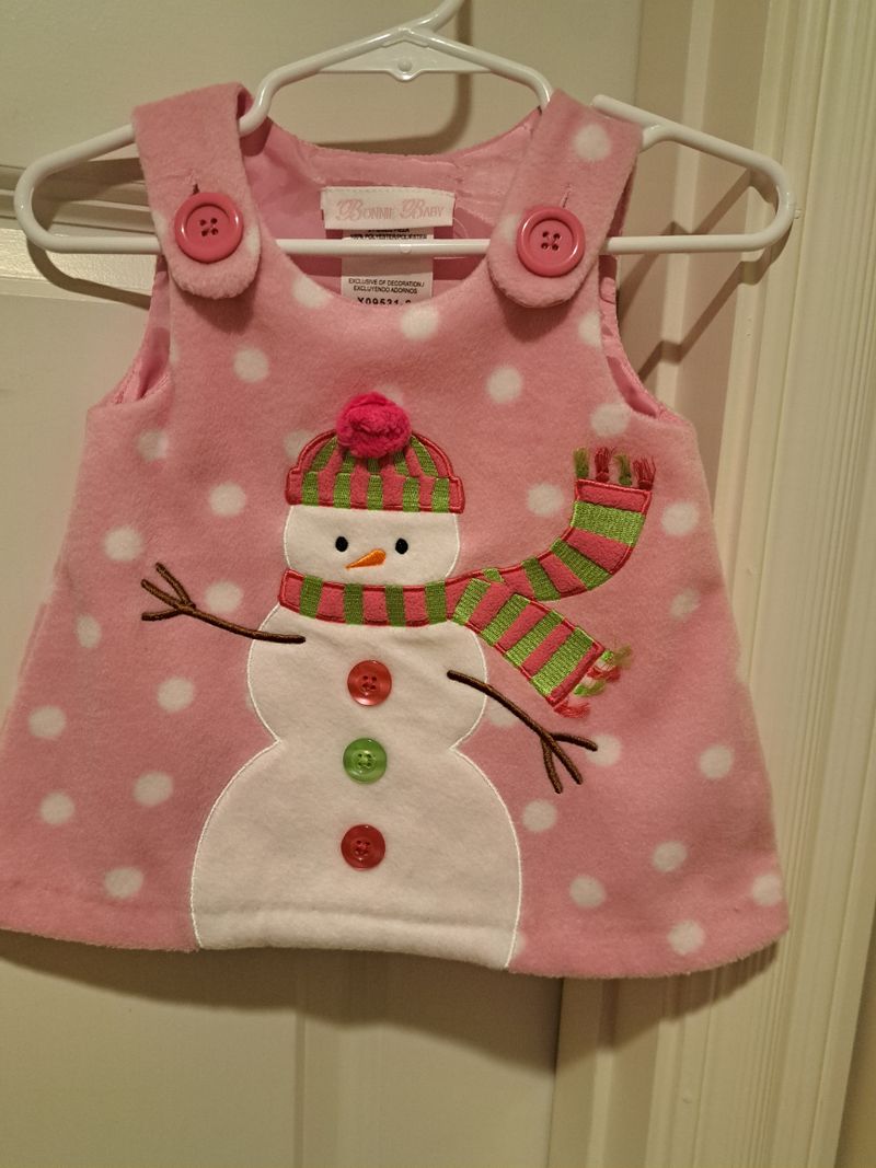 Bonnie baby Pink fleece dress, 3-6mos 3 Months