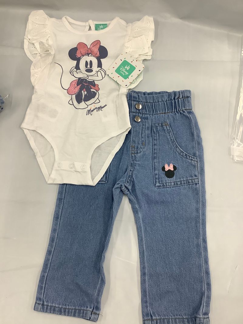 Disney Baby NWT Disney Baby Minnie Size 12 M 2 pc set bodysuit, jeans 12 Months