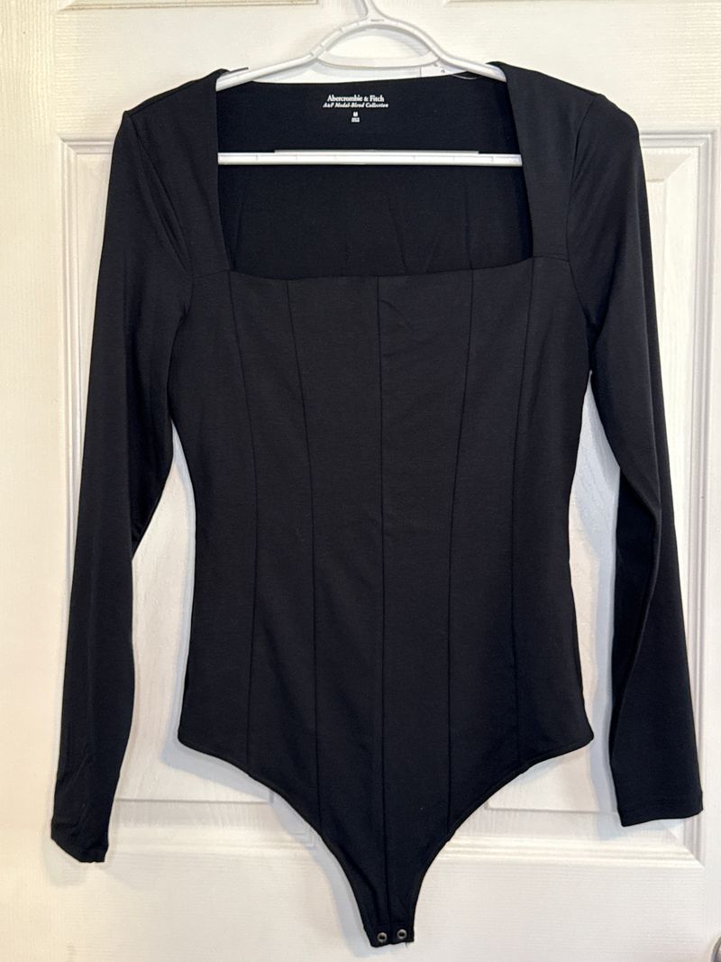 Abercrombie and Fitch Black long sleeve square neck onesie NWT Women's - M