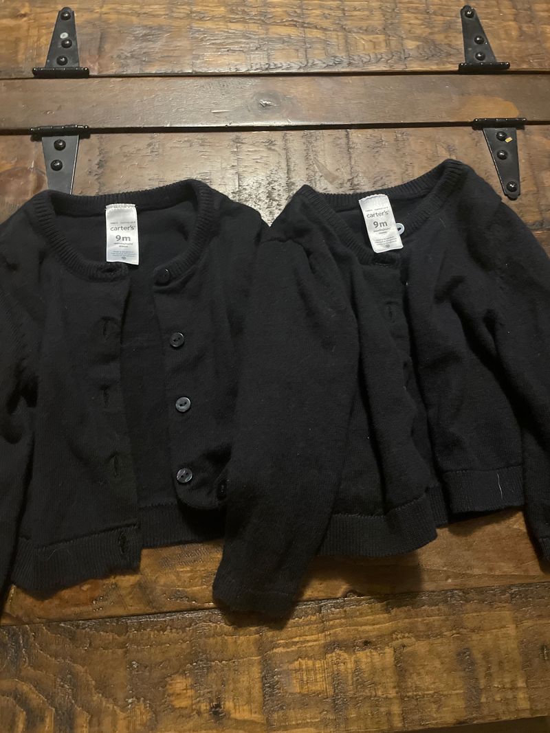 Carters Black cardigan 9 Months