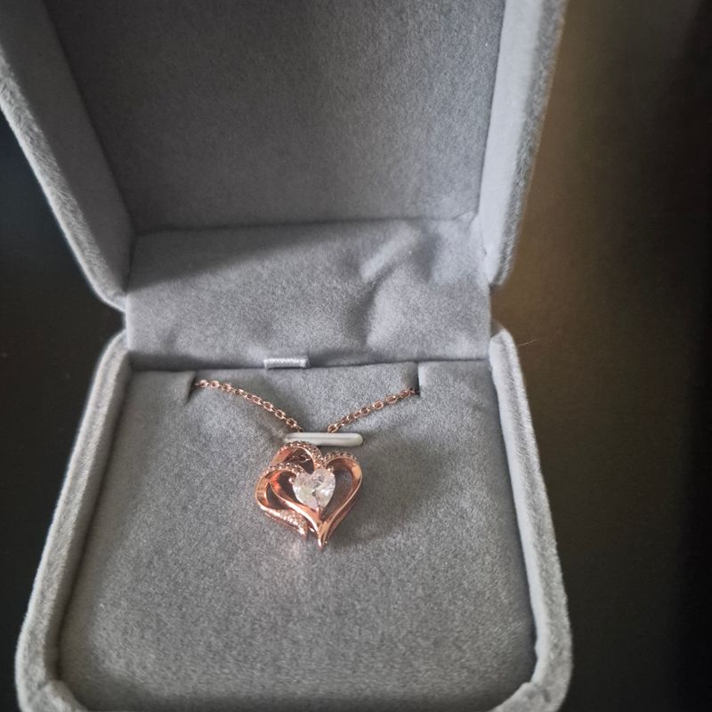 Rose Gold Heart Necklace  NIB