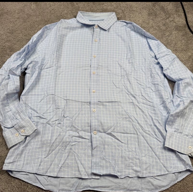 Johnston Murphy Long sleeve button up 100 percent cotton blue Men's - XXL