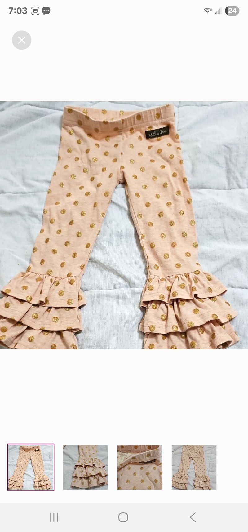 Matilda jane 18-24m triple ruffle pantspink gold 18 Months